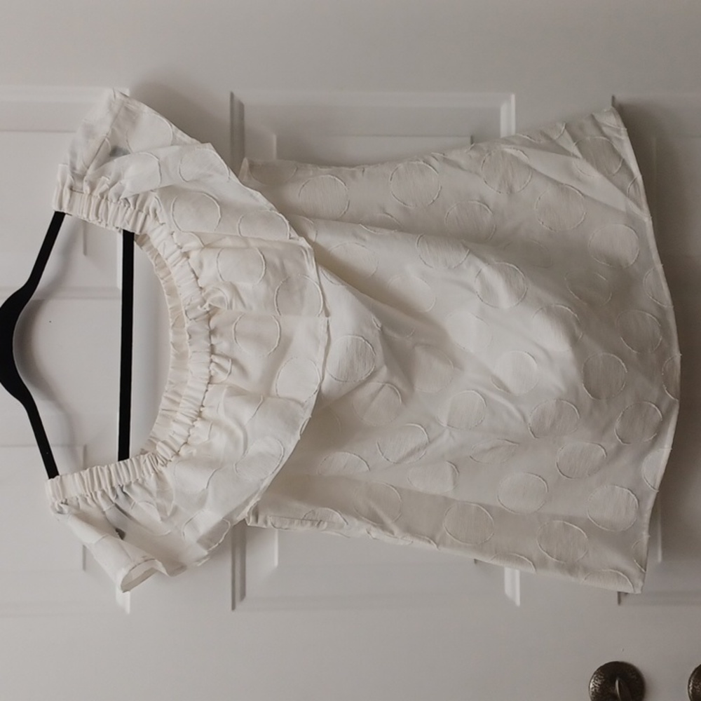 SALE STS Sail to Sable white dot blouse sz L